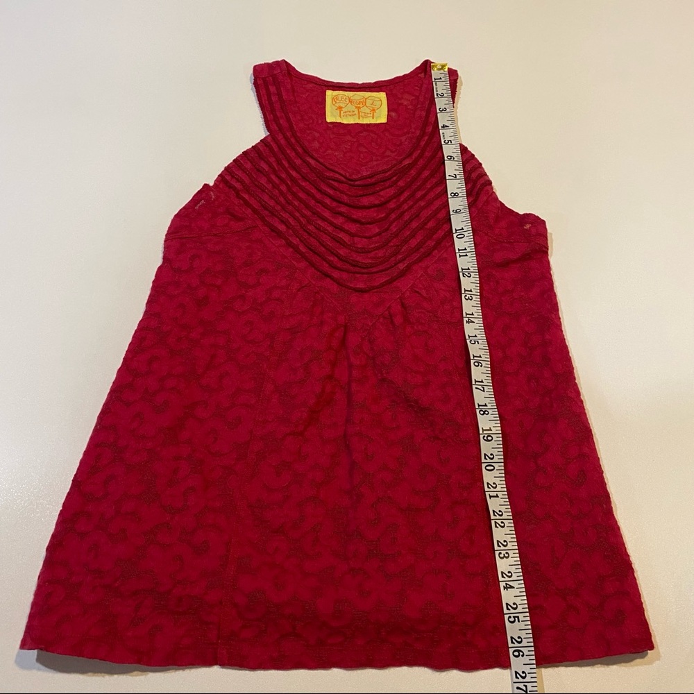 Free People Raspberry Magenta Lace Stretch Tank Top - Picture 10 of 11